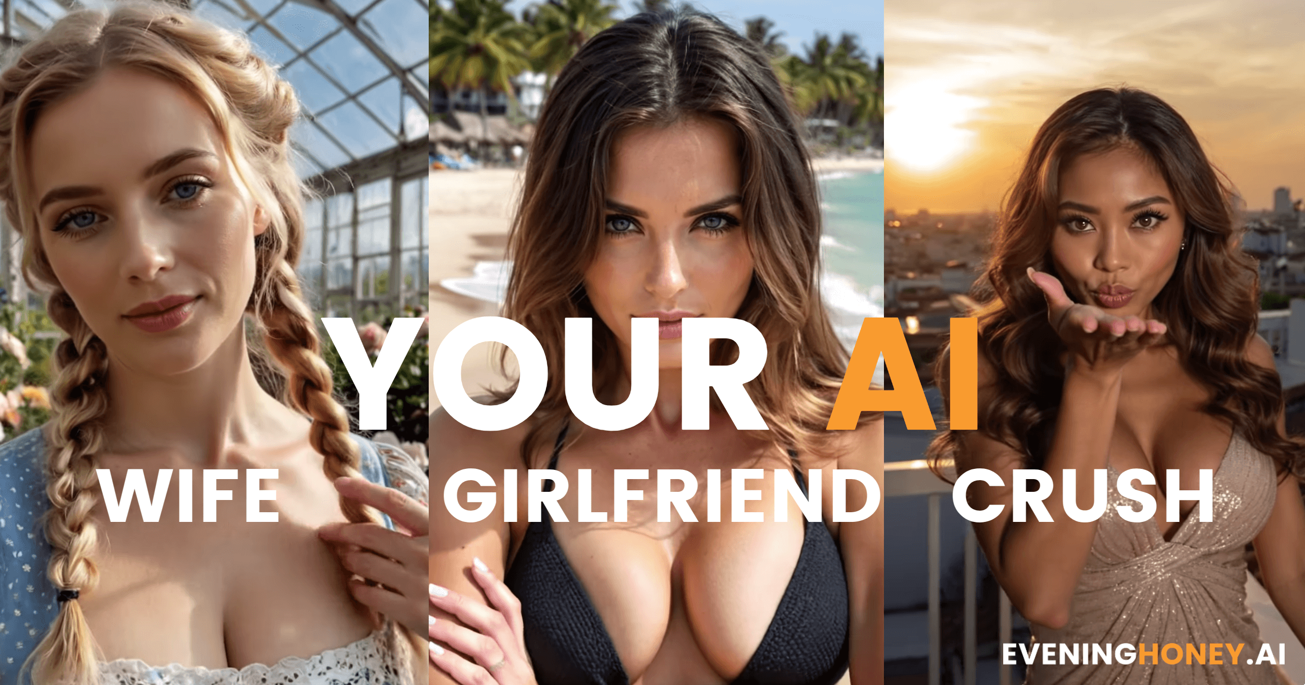 Screenshot of EveningHoney, AI girlfriends and boyfriends with chat, calls, images and video